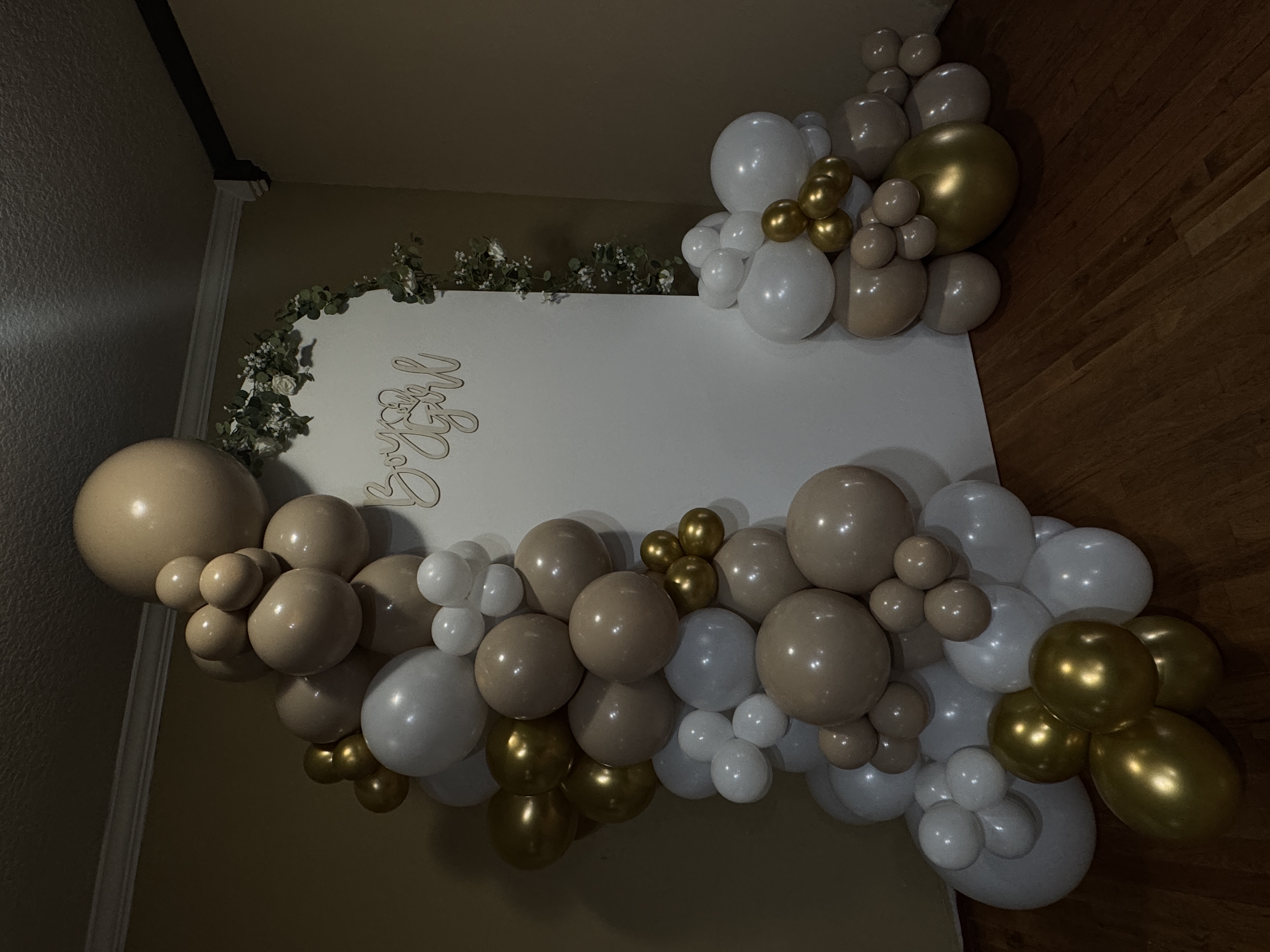 Balloon garland with reflective backdrop